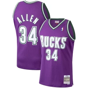 Classico Versatile Ray Allen Milwaukee Bucks 2000/01 Hardwood Classics Swingman Jersey Purple per gli appassionati