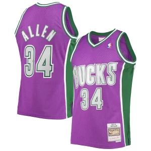 Prestigioso Pratico Ray Allen Milwaukee Bucks 2001/02 Hardwood Classics Swingman Jersey Purple per gli appassionati