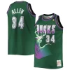Attraente Comodo Stupendo Ray Allen Milwaukee Bucks Big & Tall 1996/97 Hardwood Classics Swingman Jersey Hunter Green per gli appassionati