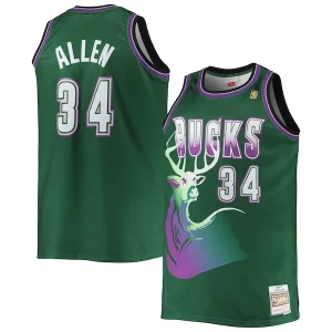 Attraente Comodo Stupendo Ray Allen Milwaukee Bucks Big & Tall 1996/97 Hardwood Classics Swingman Jersey Hunter Green per gli appassionati