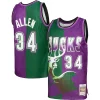 Trendy Stupendo Fantastico Ray Allen Milwaukee Bucks Hardwood Classics 1996/97 Split Swingman Jersey Green/Purple per gli appassionati
