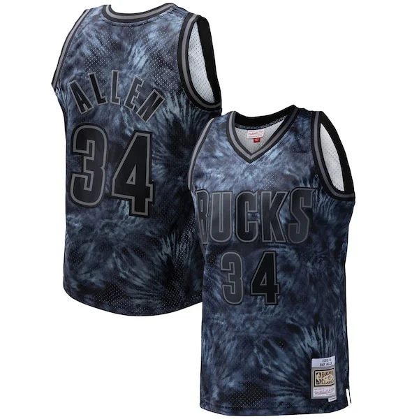 Fascinante Incantevole Ray Allen Milwaukee Bucks Hardwood Classics 1996/97 Tie Dye Swingman Jersey Black per gli appassionati