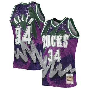 Sofisticato Pratico Ray Allen Milwaukee Bucks Hardwood Classics 2000/01 Hyper Hoops Swingman Jersey Purple per gli appassionati