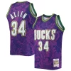Duraturo Ray Allen Milwaukee Bucks Hardwood Classics 2000/01 Lunar New Year Swingman Jersey Purple per gli appassionati