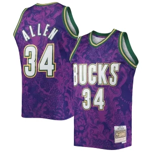 Duraturo Ray Allen Milwaukee Bucks Hardwood Classics 2000/01 Lunar New Year Swingman Jersey Purple per gli appassionati