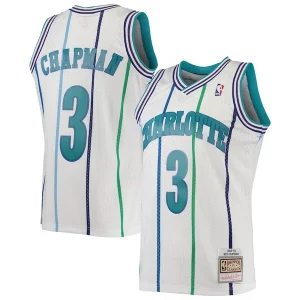 Trendy Rex Chapman Charlotte Hornets 1988/89 Hardwood Classics Swingman Jersey White per gli appassionati