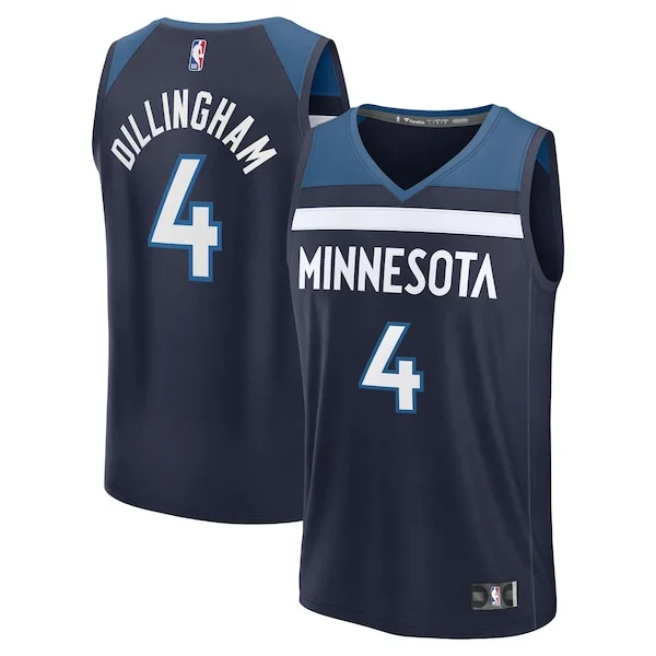 Robusto Trendy Stupendo Rob Dillingham Minnesota Timberwolves Youth 2024 NBA Draft Fast Break Player Jersey Icon Edition Navy per gli appassionati