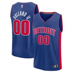 Trendy Resistente Ron Holland II Detroit Pistons Fast Break Replica Player Jersey Icon Edition Blue per gli appassionati