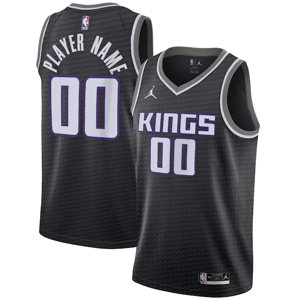 Magnifico Moderno Fantastico Sacramento Kings Jordan Brand Swingman Custom Jersey Statement Edition Black per gli appassionati