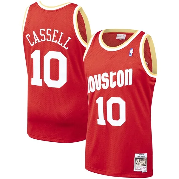 Bellissimo Ottimo Lussuoso Sam Cassell Houston Rockets 1993/94 Hardwood Classics Swingman Jersey Red per gli appassionati