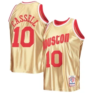 Meraviglioso Versatile Sam Cassell Houston Rockets 75th Anniversary 1993/94 Hardwood Classics Swingman Jersey Gold per gli appassionati