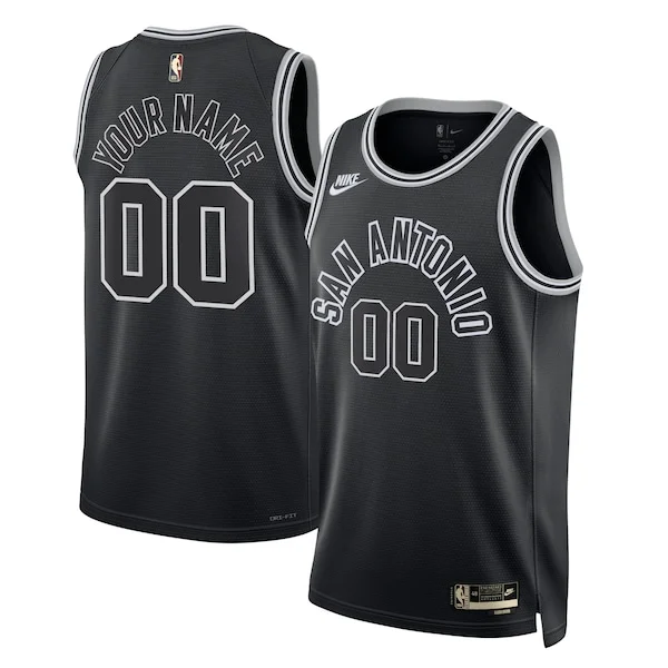 Sofisticato Classico San Antonio Spurs Nike Unisex 2022/23 Custom Swingman Jersey Classic Edition Black per gli appassionati
