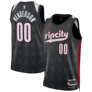 Elegante Splendido Ottimo Scoot Henderson Portland Trail Blazers Nike Unisex 2024/25 Swingman Player Jersey City Edition Black per gli appassionati