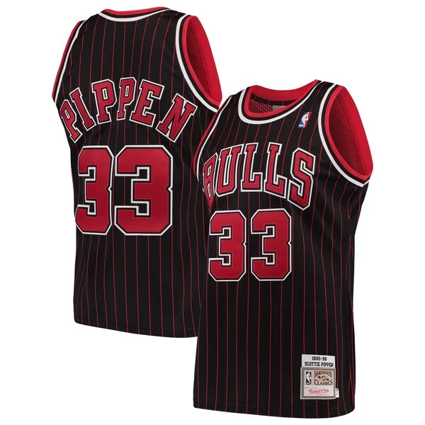 Prestigioso Resistente Elegante Scottie Pippen Chicago Bulls 1995/96 Hardwood Classics Authentic Jersey Black per gli appassionati
