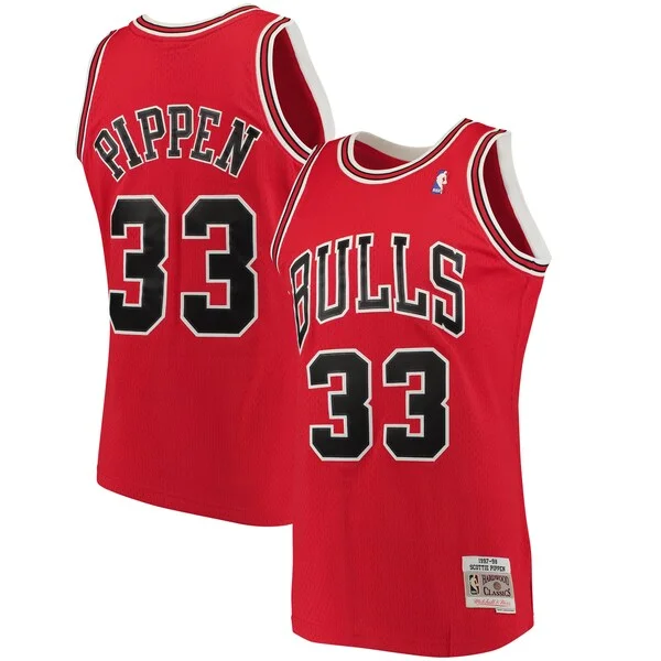Attraente Accattivante Scottie Pippen Chicago Bulls 1997/98 Big & Tall Hardwood Classics Swingman Jersey Red per gli appassionati
