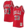 Carino Versatile Accattivante Scottie Pippen Chicago Bulls 1997/98 Hardwood Classics NBA 75th Anniversary Diamond Swingman Jersey Red per gli appassionati