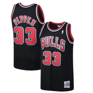 Pratico Elegante Versatile Scottie Pippen Chicago Bulls 1997/98 Hardwood Classics Swingman Jersey Black/White per gli appassionati
