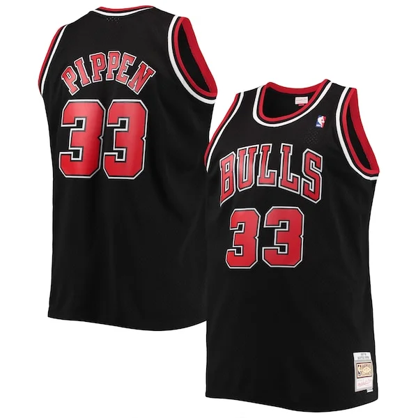 Carino Fantastico Scottie Pippen Chicago Bulls Big & Tall Hardwood Classics Swingman Jersey Black/Red per gli appassionati