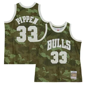 Elegante Robusto Comodo Scottie Pippen Chicago Bulls Hardwood Classics 1997/98 Ghost Green Swingman Jersey Camo per gli appassionati