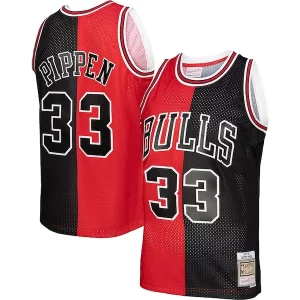 Magnifico Comodo Stupendo Scottie Pippen Chicago Bulls Hardwood Classics 1997/98 Split Swingman Jersey Red/Black per gli appassionati