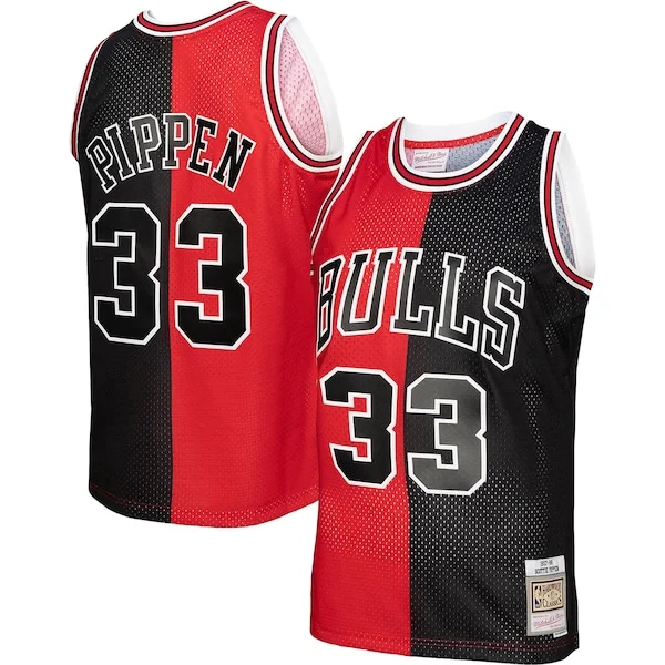 Magnifico Comodo Stupendo Scottie Pippen Chicago Bulls Hardwood Classics 1997/98 Split Swingman Jersey Red/Black per gli appassionati