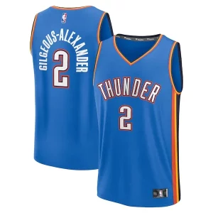 Comodo Trendy Duraturo Shai Gilgeous Alexander Oklahoma City Thunder Fast Break Replica Player Jersey Icon Edition Blue per gli appassionati