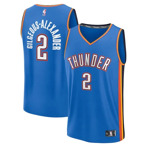 Comodo Trendy Duraturo Shai Gilgeous Alexander Oklahoma City Thunder Fast Break Replica Player Jersey Icon Edition Blue per gli appassionati