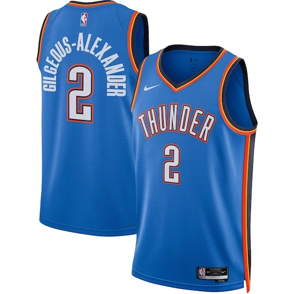 Fascinante Elegante Accattivante Shai Gilgeous Alexander Oklahoma City Thunder Nike Unisex Swingman Jersey Icon Edition Blue per gli appassionati