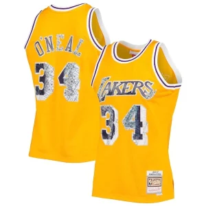 Comodo Pratico Robusto Shaquille O'Neal Los Angeles Lakers 1996 97 Hardwood Classics NBA 75th Anniversary Diamond Swingman Jersey Gold per gli appassionati
