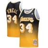 Bellissimo Sofisticato Carino Shaquille O'Neal Los Angeles Lakers 1996/97 Hardwood Classics Fadeaway Swingman Player Jersey Gold/Black per gli appassionati