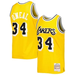 Stupendo Shaquille O'Neal Los Angeles Lakers 1996/97 Hardwood Classics Off Court Swingman Jersey Yellow per gli appassionati