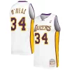 Elegante Lussuoso Shaquille O'Neal Los Angeles Lakers 2001/02 Hardwood Classics Swingman Jersey White per gli appassionati