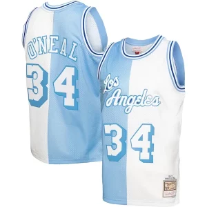 Comodo Shaquille O'Neal Los Angeles Lakers Big & Tall Hardwood Classics 1996/97 Split Swingman Jersey Powder Blue/White per gli appassionati