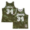 Comodo Carino Trendy Shaquille O'Neal Los Angeles Lakers Hardwood Classics 1996/97 Ghost Green Swingman Jersey Camo per gli appassionati