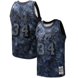 Moderno Shaquille O'Neal Los Angeles Lakers Hardwood Classics 1996/97 Tie Dye Swingman Jersey Black per gli appassionati