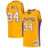 Robusto Raffinato Cool Shaquille O'Neal Los Angeles Lakers Hardwood Classics Swingman Jersey Gold per gli appassionati