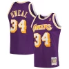 Fascinante Eccezionale Shaquille O'Neal Los Angeles Lakers Hardwood Classics Swingman Jersey Purple/Royal/Gold per gli appassionati