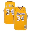Splendido Shaquille O'Neal Los Angeles Lakers Youth 1999/00 Hardwood Classics Swingman Jersey Gold per gli appassionati