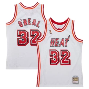 Robusto Gorgeous Shaquille O'Neal Miami Heat 2007/08 Hardwood Classics Swingman Jersey White per gli appassionati