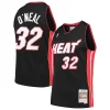 Classico Duraturo Shaquille O'Neal Miami Heat Hardwood Classics Swingman Jersey Black per gli appassionati