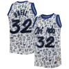 Fantastico Shaquille O'Neal Orlando Magic 1994/95 Hardwood Classics Doodle Swingman Jersey White per gli appassionati