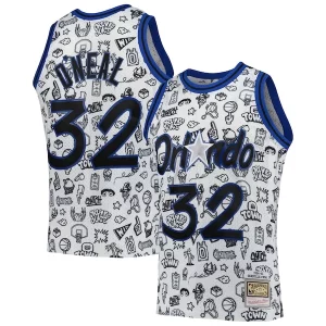 Resistente Shaquille O'Neal Orlando Magic 1994/95 Hardwood Classics Doodle Swingman Player Jersey White per gli appassionati