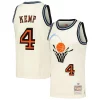 Eccezionale Fascinante Accattivante Shawn Kemp Cleveland Cavaliers Chainstitch Swingman Jersey Cream per gli appassionati