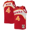 Trendy Delizioso Eccezionale Spud Webb Atlanta Hawks Hardwood Classics Swingman Jersey Red per gli appassionati