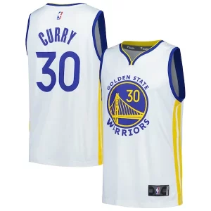 Fascinante Stephen Curry Golden State Warriors Fast Break Replica Player Jersey Association Edition White per gli appassionati
