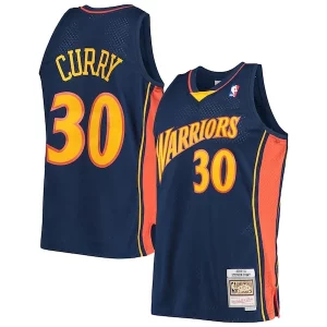 Delizioso Fantastico Stephen Curry Golden State Warriors Hardwood Classics Swingman Jersey Navy/White per gli appassionati