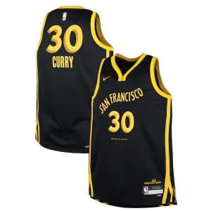 Prestigioso Versatile Cool Stephen Curry Golden State Warriors Nike Youth Swingman Replica Jersey City Edition Black per gli appassionati