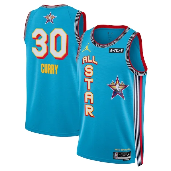 Moderno Gorgeous Stephen Curry Jordan Brand Unisex 2025 NBA All Star Game Swingman Player Jersey Light Blue per gli appassionati