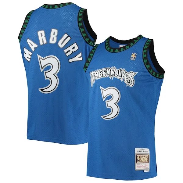 Attraente Incantevole Stupendo Stephon Marbury Minnesota Timberwolves 1996/97 Hardwood Classics Swingman Jersey Blue per gli appassionati