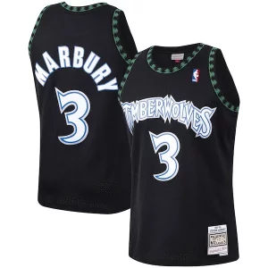 Cool Stephon Marbury Minnesota Timberwolves 1997/98 Hardwood Classics Swingman Jersey Black per gli appassionati